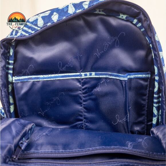 VERA BRADLEY Campus Tech Backpack College Work Purse CUBAN TILES Blue main image 4